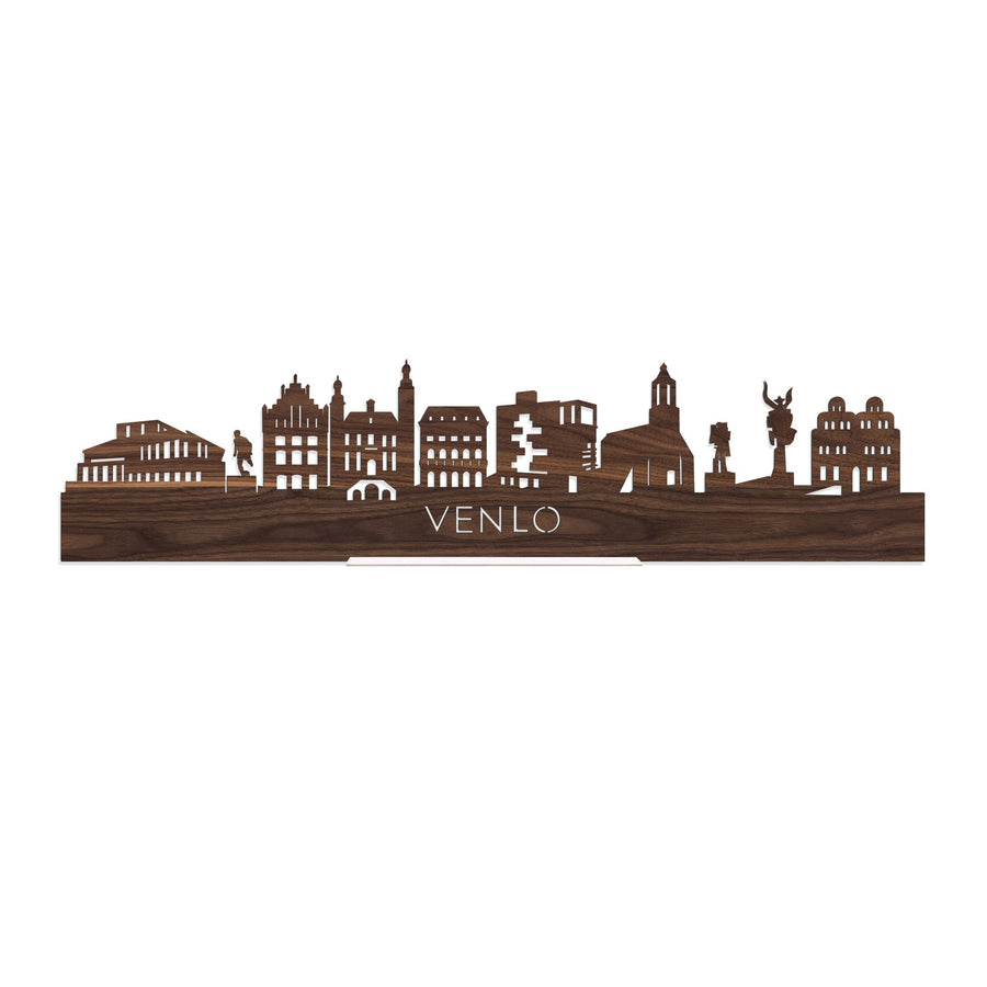 Standing Skyline Venlo Noten houten cadeau decoratie relatiegeschenk van WoodWideCities
