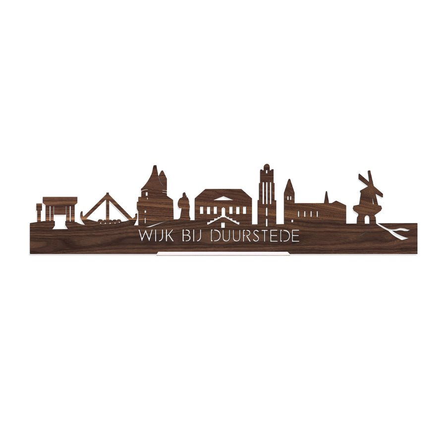 Standing Skyline Wijk bij Duurstede Noten houten cadeau decoratie relatiegeschenk van WoodWideCities