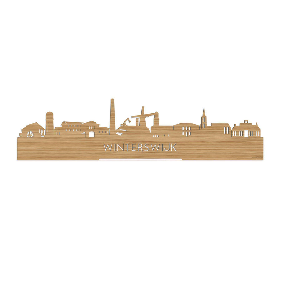Standing Skyline Winterswijk Bamboe 40 cm houten cadeau decoratie relatiegeschenk van WoodWideCities