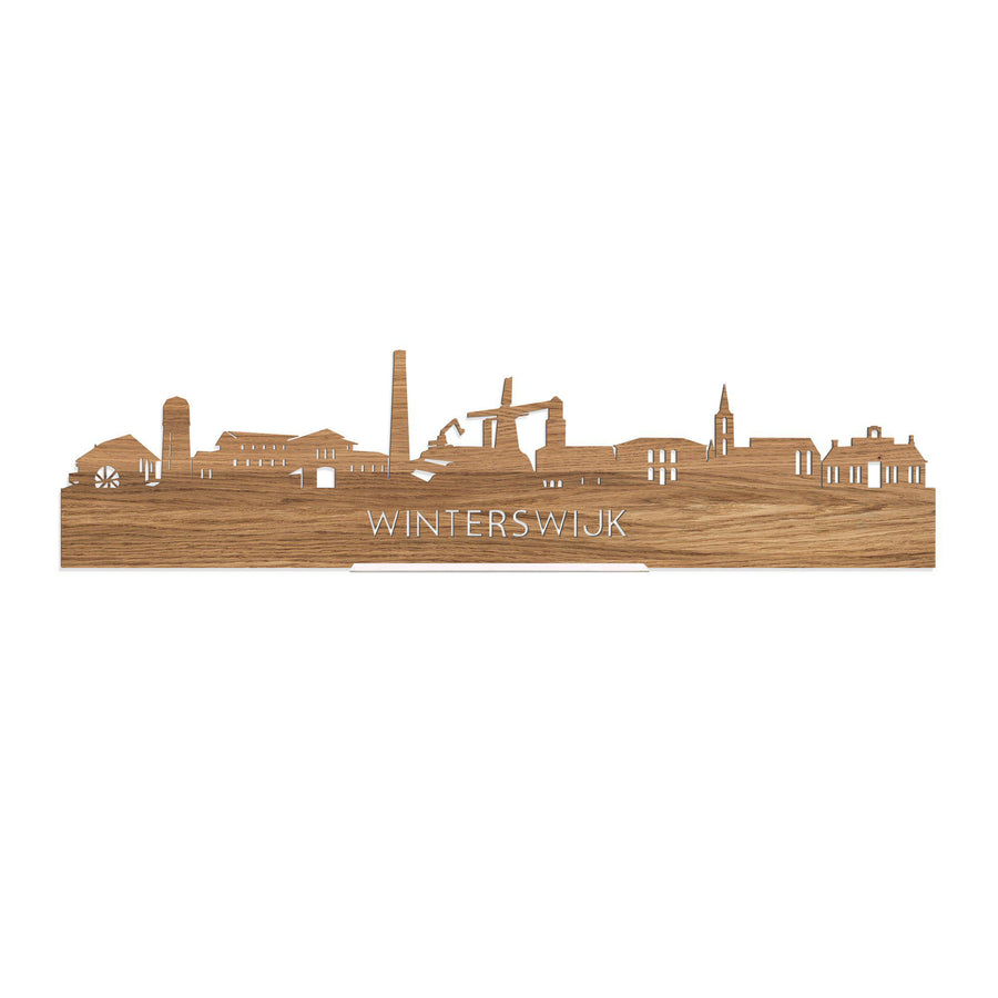 Standing Skyline Winterswijk Eiken 40 cm houten cadeau decoratie relatiegeschenk van WoodWideCities