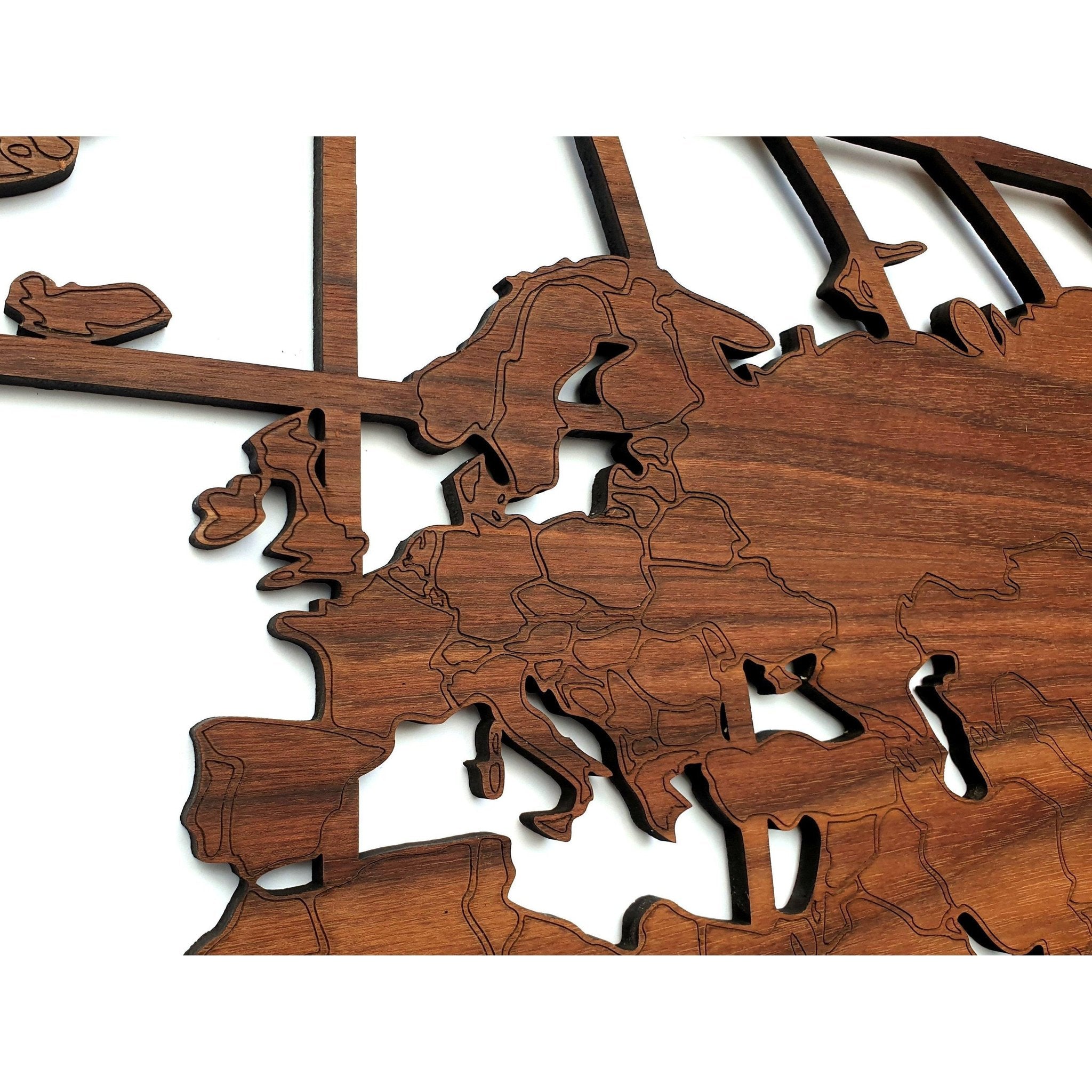 The Globe Dutch Walnut 120x60 cm Noten houten cadeau decoratie relatiegeschenk van WoodWideCities