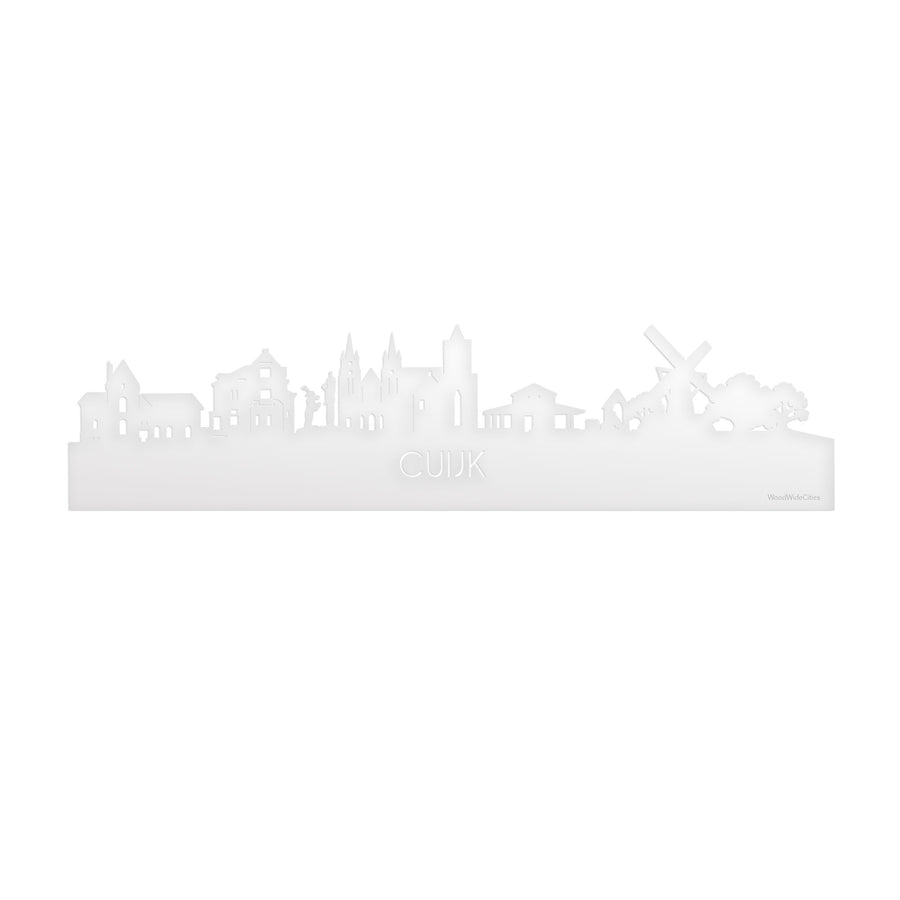 Skyline Cuijk Wit glanzend gerecycled kunststof cadeau decoratie relatiegeschenk van WoodWideCities