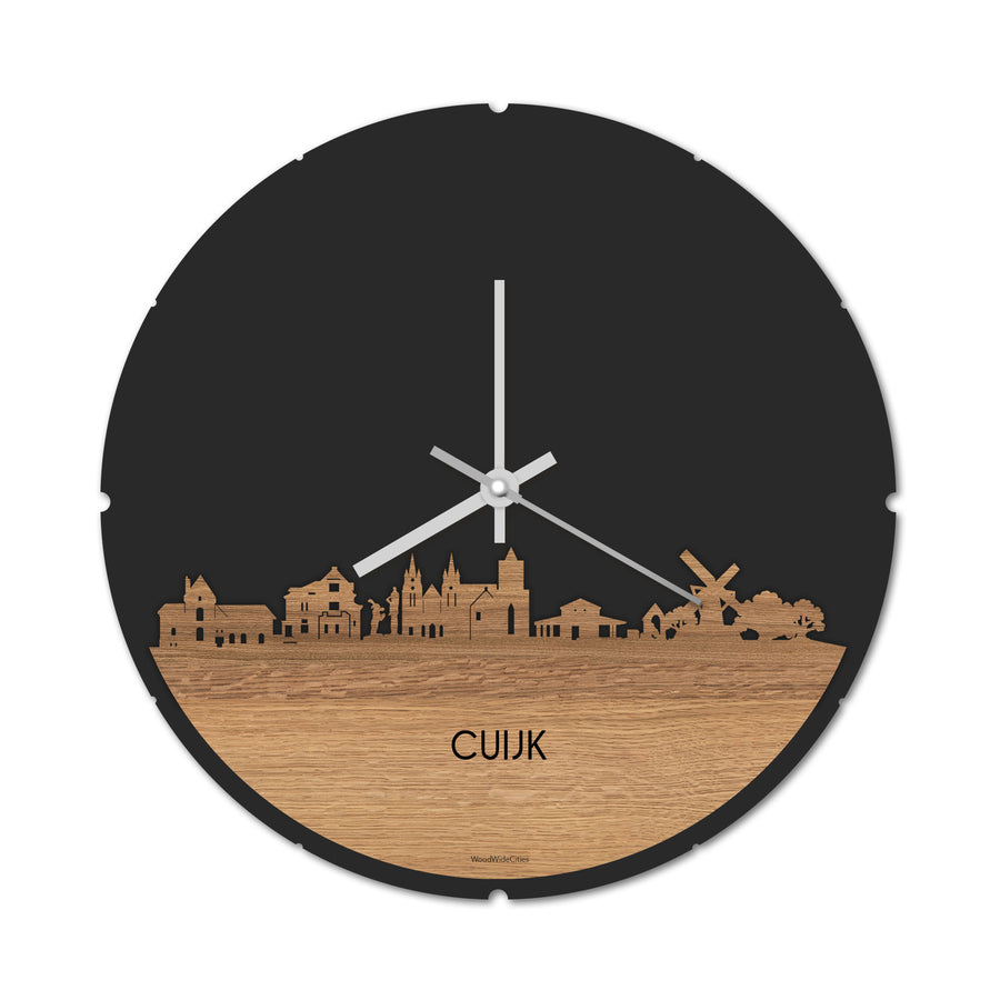Skyline Klok Cuijk Eiken houten cadeau decoratie relatiegeschenk van WoodWideCities