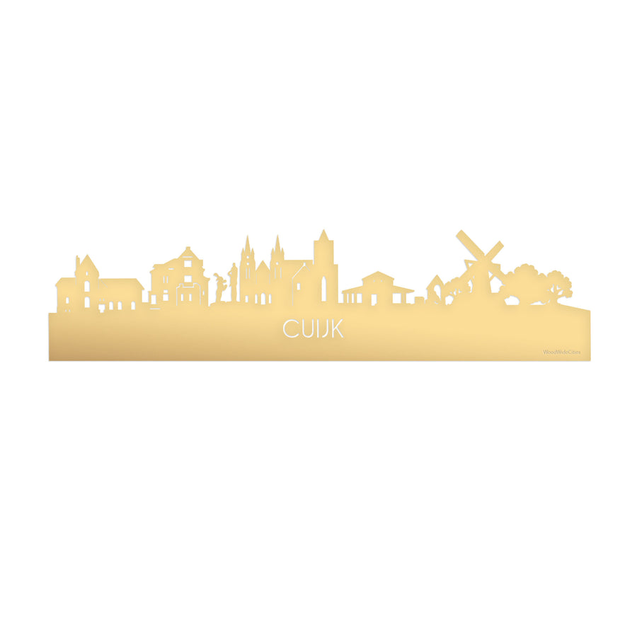 Skyline Cuijk Metallic Goud gerecycled kunststof cadeau decoratie relatiegeschenk van WoodWideCities