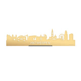 Standing Skyline Antwerpen Metallic Goud gerecycled kunststof cadeau decoratie relatiegeschenk van WoodWideCities