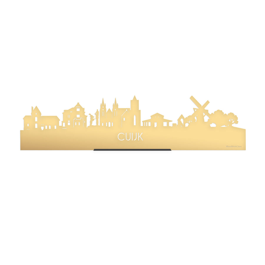 Standing Skyline Cuijk Metallic Goud gerecycled kunststof cadeau decoratie relatiegeschenk van WoodWideCities