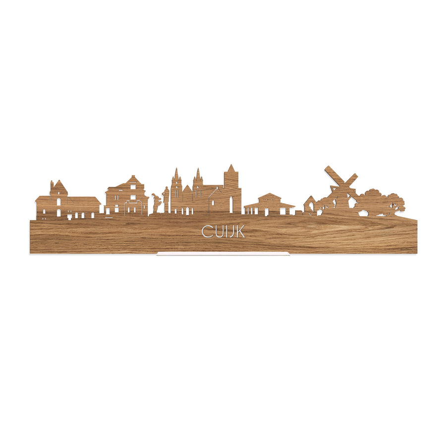 Standing Skyline Cuijk Eiken houten cadeau decoratie relatiegeschenk van WoodWideCities