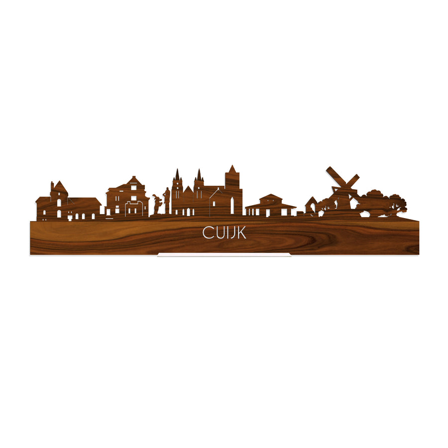 Standing Skyline Cuijk Palissander houten cadeau decoratie relatiegeschenk van WoodWideCities