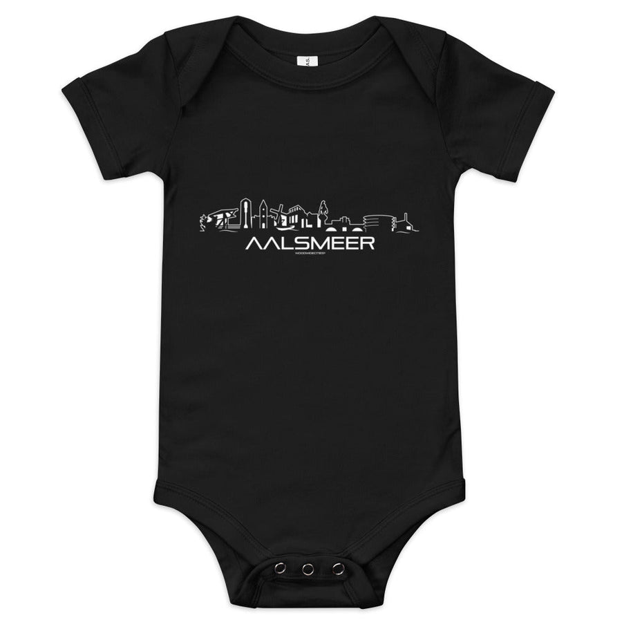 Baby Rompertje Aalsmeer Zwart 3-6 m houten cadeau decoratie relatiegeschenk van WoodWideCities