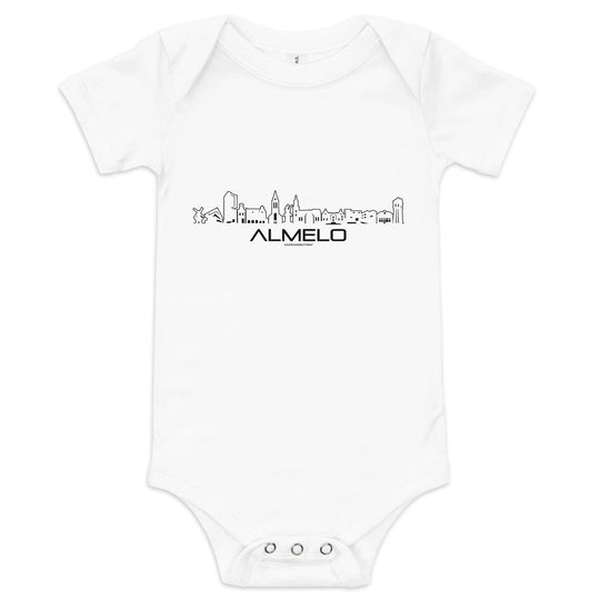 Baby Rompertje Almelo White 3-6m houten cadeau decoratie relatiegeschenk van WoodWideCities