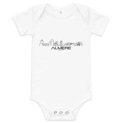 Baby Rompertje Almere White 3-6m houten cadeau decoratie relatiegeschenk van WoodWideCities