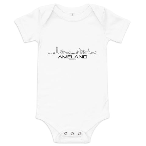 Baby Rompertje Ameland houten cadeau decoratie relatiegeschenk van WoodWideCities