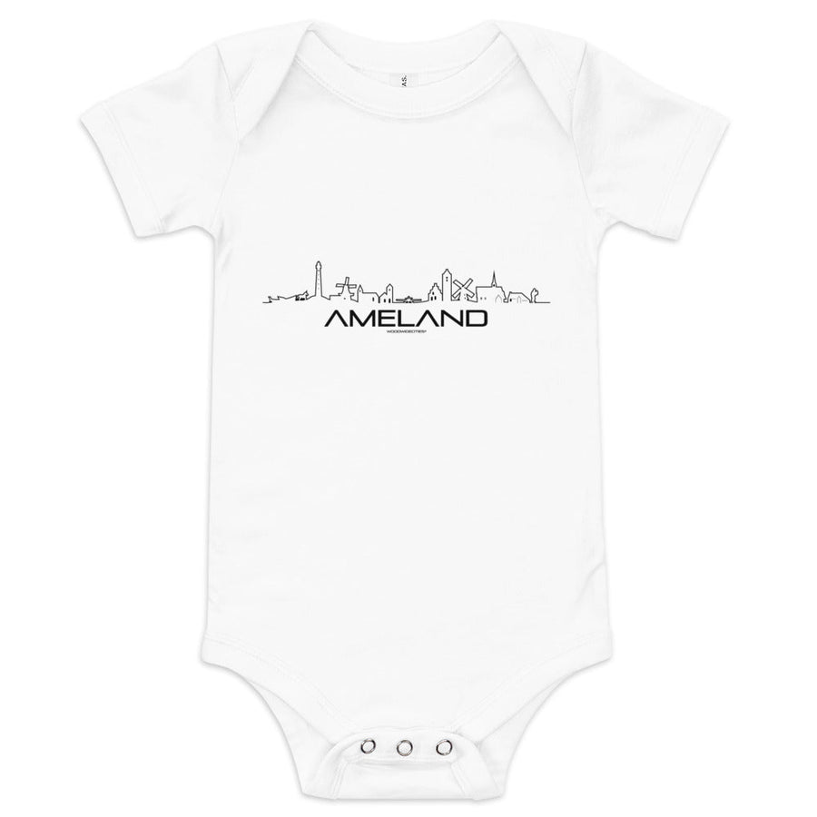 Baby Rompertje Ameland houten cadeau decoratie relatiegeschenk van WoodWideCities