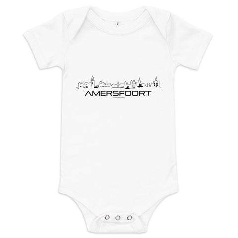 Baby Rompertje Amersfoort White 3-6m houten cadeau decoratie relatiegeschenk van WoodWideCities