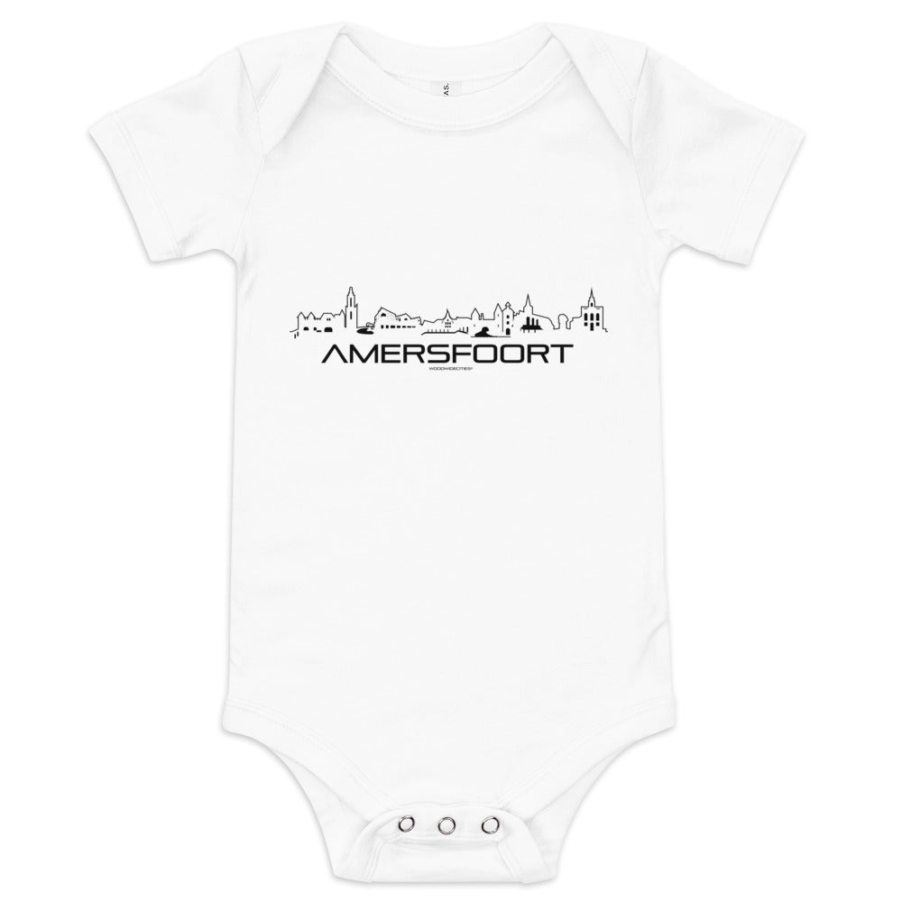 Baby Rompertje Amersfoort White 3-6m houten cadeau decoratie relatiegeschenk van WoodWideCities