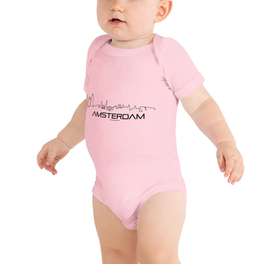 Baby Rompertje Amsterdam houten cadeau decoratie relatiegeschenk van WoodWideCities
