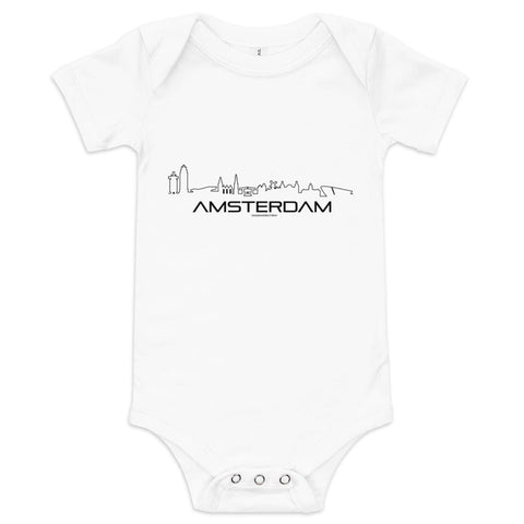 Baby Rompertje Amsterdam houten cadeau decoratie relatiegeschenk van WoodWideCities