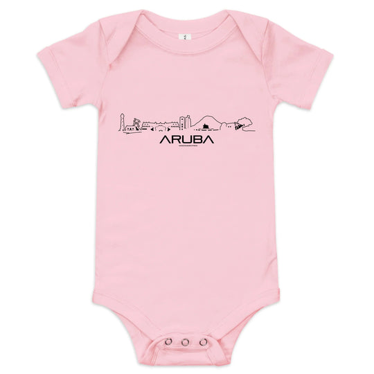 Baby Rompertje Aruba uniek cadeau voor baby geboren in Aruba geschenk van WoodWideCities