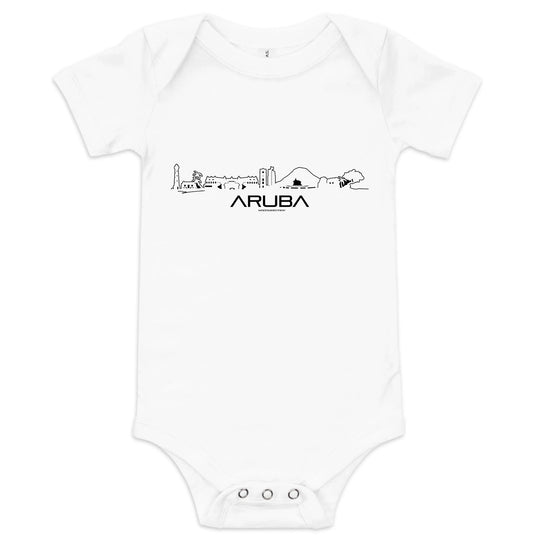 Baby Rompertje Aruba uniek cadeau voor baby geboren in Aruba geschenk van WoodWideCities