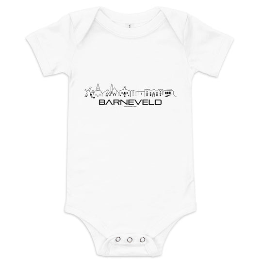 Baby Rompertje Barneveld Wit 3-6 m houten cadeau decoratie relatiegeschenk van WoodWideCities