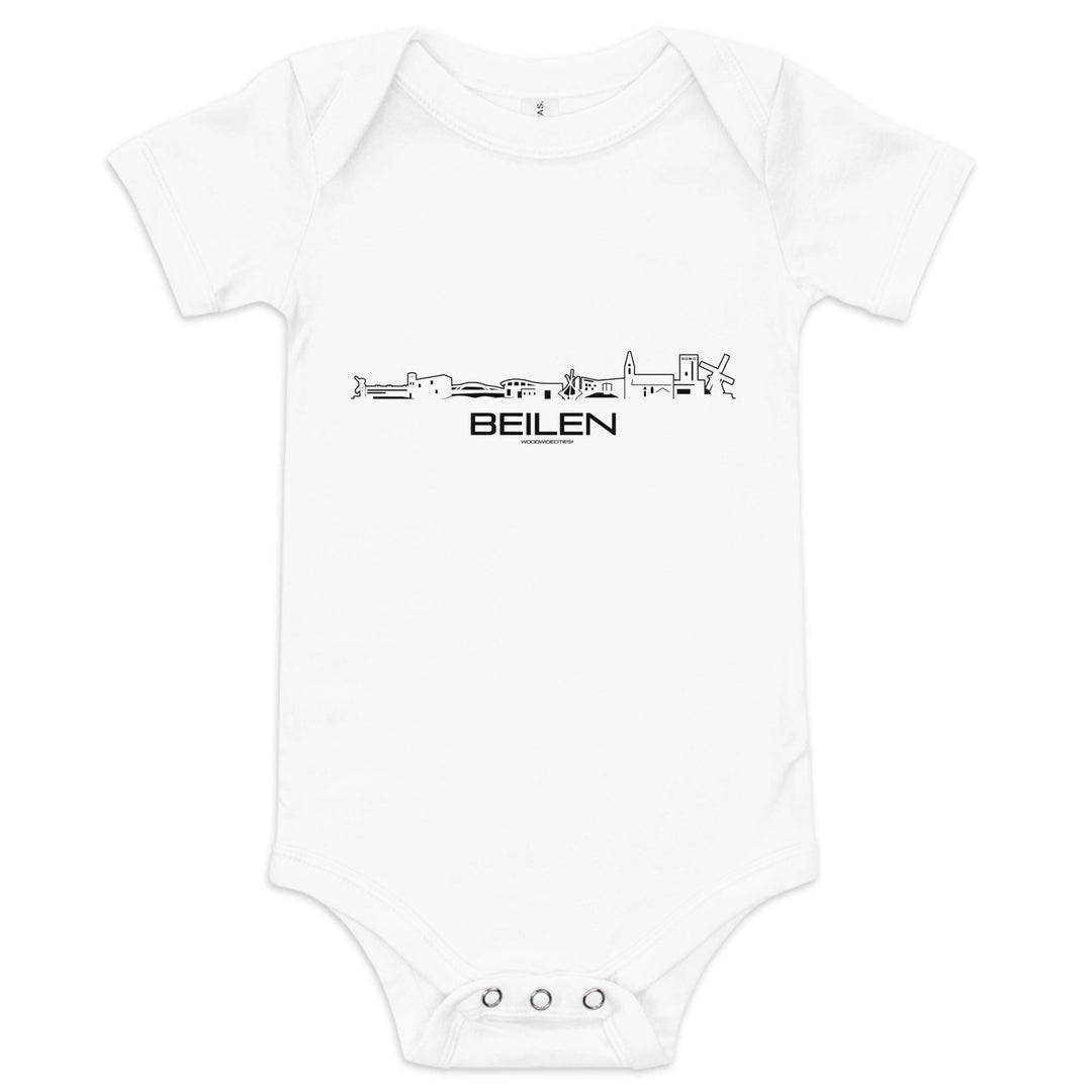 Baby Rompertje Beilen White 3-6m houten cadeau decoratie relatiegeschenk van WoodWideCities