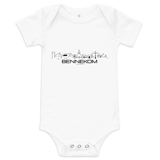 Baby Rompertje Bennekom White 3-6m houten cadeau decoratie relatiegeschenk van WoodWideCities