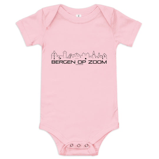 Baby Rompertje Bergen op Zoom Pink 3-6m houten cadeau decoratie relatiegeschenk van WoodWideCities