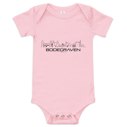 Baby Rompertje Bodegraven Roze 3-6 m houten cadeau decoratie relatiegeschenk van WoodWideCities