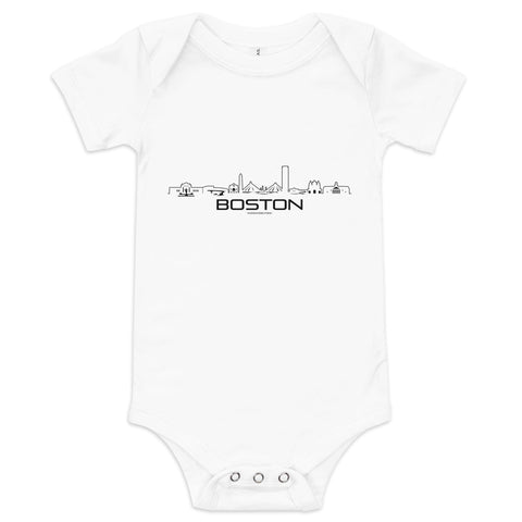 Baby Rompertje Boston Wit 3-6 m houten cadeau decoratie relatiegeschenk van WoodWideCities