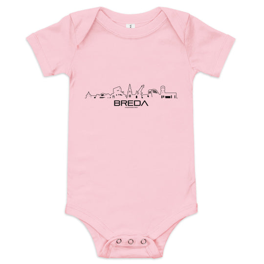 Baby Rompertje Breda Pink 3-6m houten cadeau decoratie relatiegeschenk van WoodWideCities