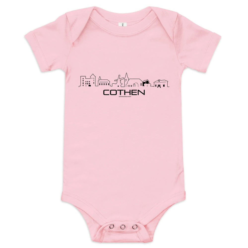 Baby Rompertje Cothen uniek cadeau voor baby geboren in Cothen geschenk van WoodWideCities