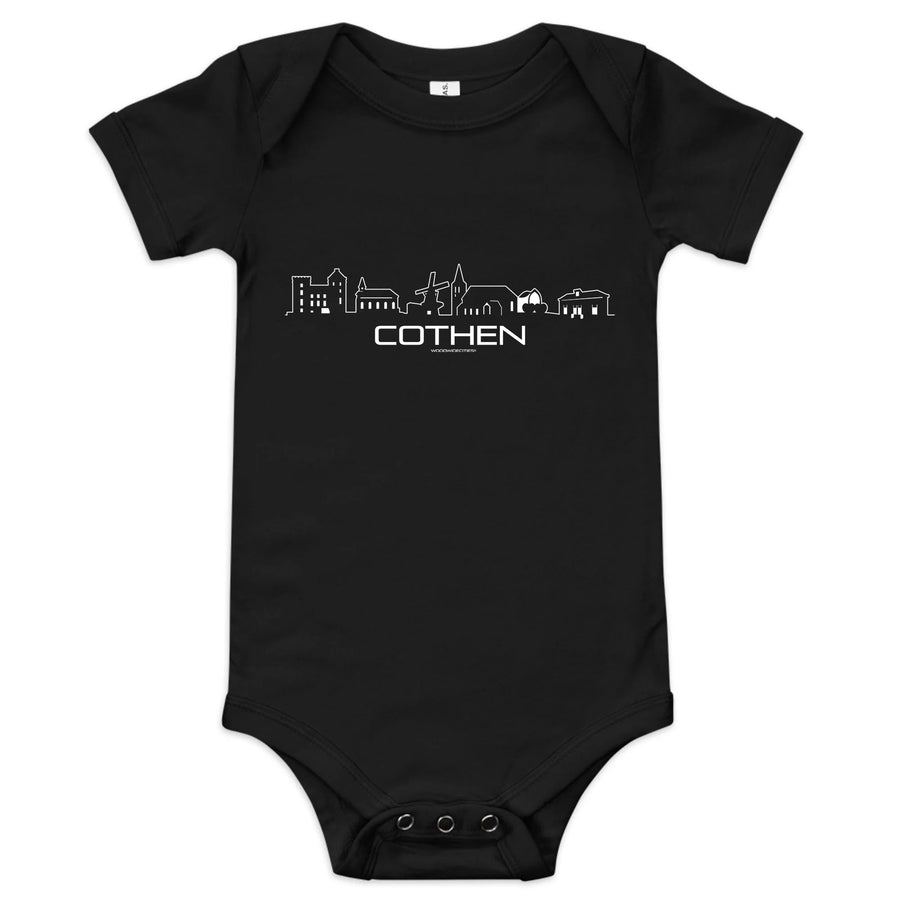 Baby Rompertje Cothen uniek cadeau voor baby geboren in Cothen geschenk van WoodWideCities
