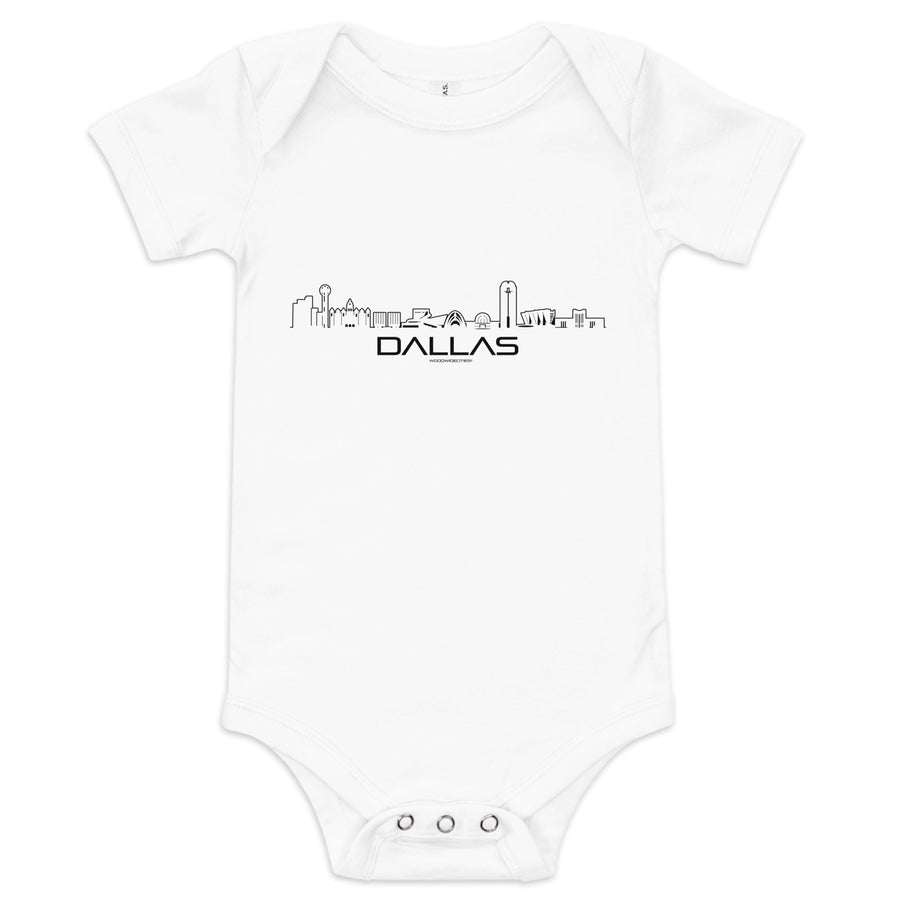 Baby Rompertje Dallas White 3-6m houten cadeau decoratie relatiegeschenk van WoodWideCities