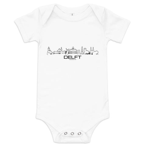 Baby Rompertje Delft houten cadeau decoratie relatiegeschenk van WoodWideCities