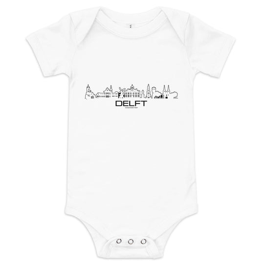 Baby Rompertje Delft houten cadeau decoratie relatiegeschenk van WoodWideCities