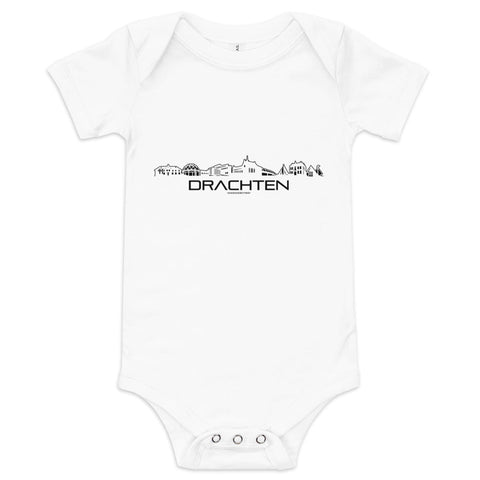 Baby Rompertje Drachten White 3-6m houten cadeau decoratie relatiegeschenk van WoodWideCities