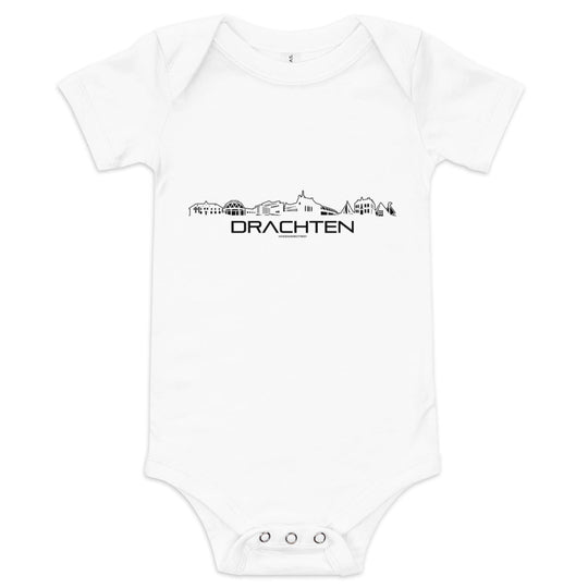 Baby Rompertje Drachten White 3-6m houten cadeau decoratie relatiegeschenk van WoodWideCities