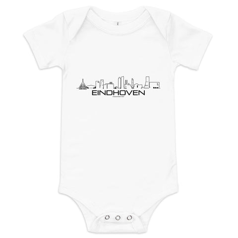 Baby Rompertje Eindhoven White 3-6m houten cadeau decoratie relatiegeschenk van WoodWideCities