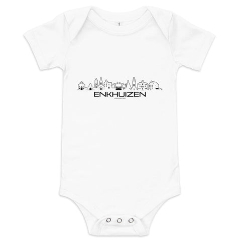 Baby Rompertje Enkhuizen White 3-6m houten cadeau decoratie relatiegeschenk van WoodWideCities