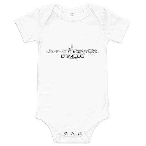 Baby Rompertje Ermelo White 3-6m houten cadeau decoratie relatiegeschenk van WoodWideCities