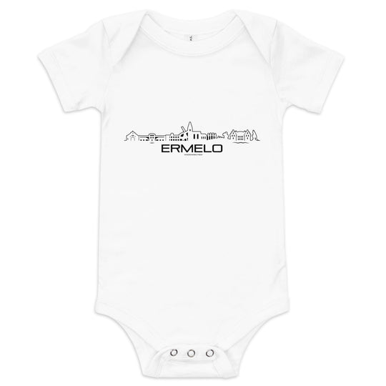 Baby Rompertje Ermelo White 3-6m houten cadeau decoratie relatiegeschenk van WoodWideCities