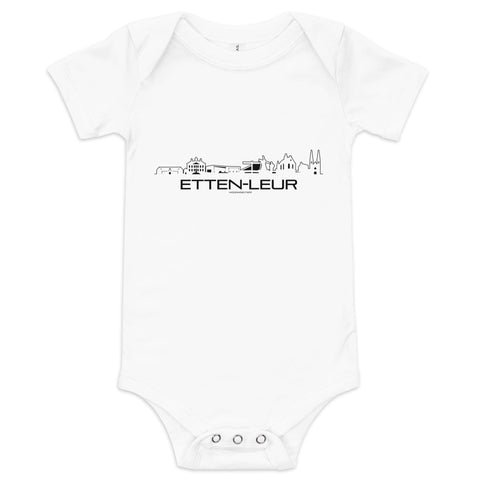 Baby Rompertje Etten-Leur White 3-6m houten cadeau decoratie relatiegeschenk van WoodWideCities