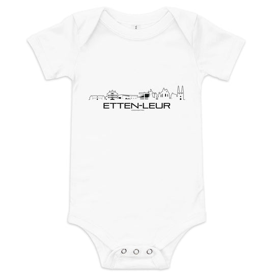 Baby Rompertje Etten-Leur White 3-6m houten cadeau decoratie relatiegeschenk van WoodWideCities