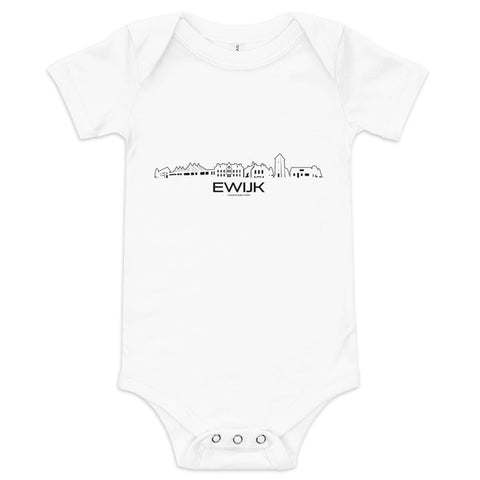 Baby Rompertje Ewijk Wit 3-6 m houten cadeau decoratie relatiegeschenk van WoodWideCities