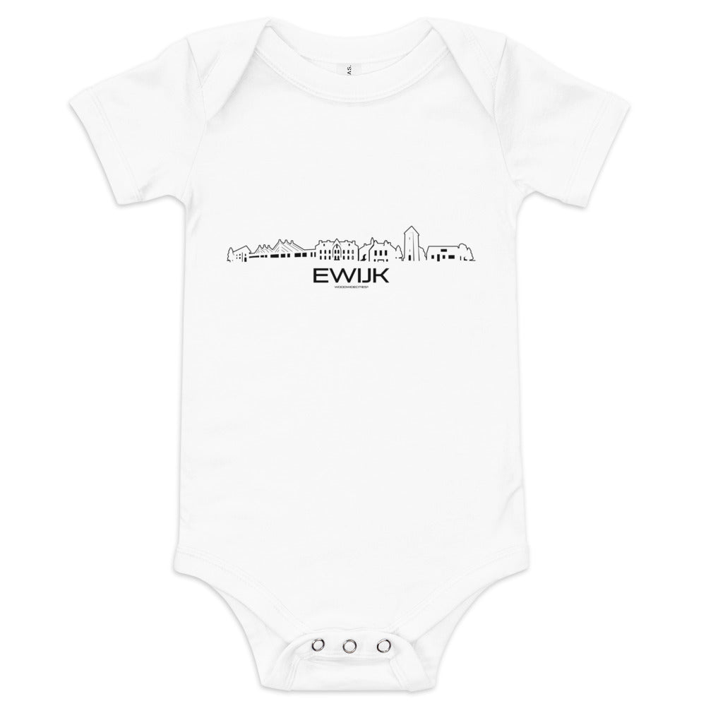 Baby Rompertje Ewijk Wit 3-6 m houten cadeau decoratie relatiegeschenk van WoodWideCities