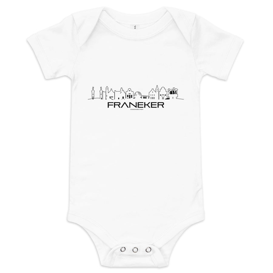 Baby Rompertje Franeker White 3-6m houten cadeau decoratie relatiegeschenk van WoodWideCities