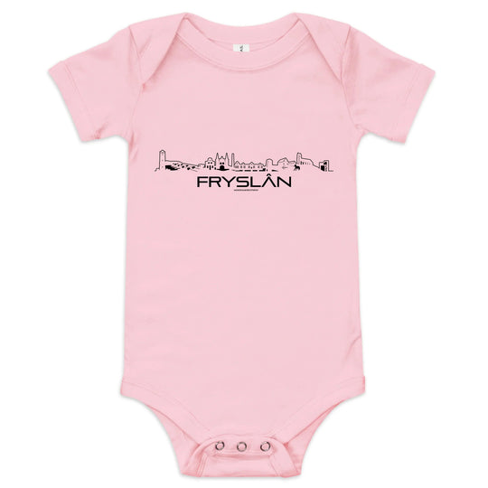 Baby Rompertje Fryslan uniek cadeau voor baby geboren in Fryslan geschenk van WoodWideCities