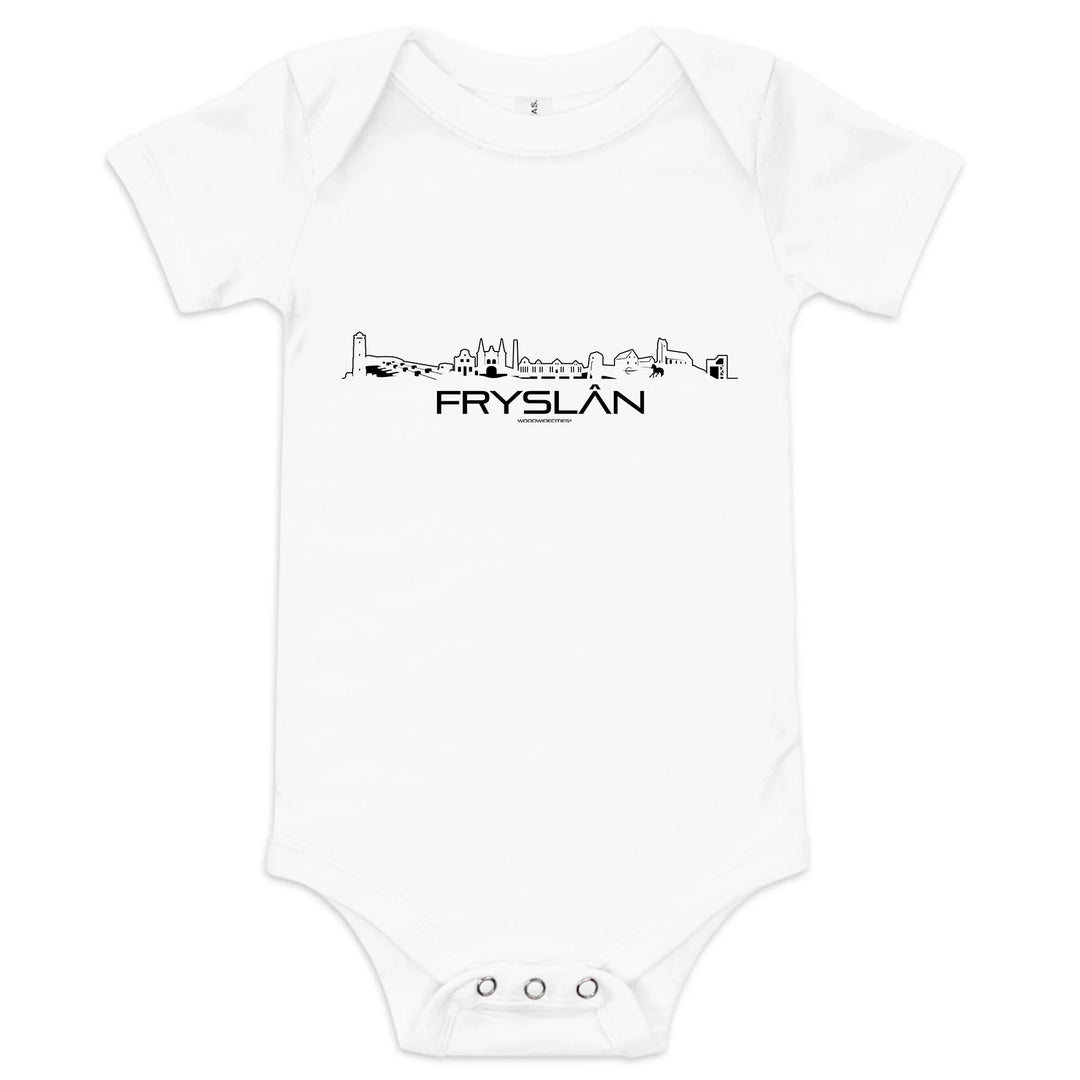 Baby Rompertje Fryslan uniek cadeau voor baby geboren in Fryslan geschenk van WoodWideCities