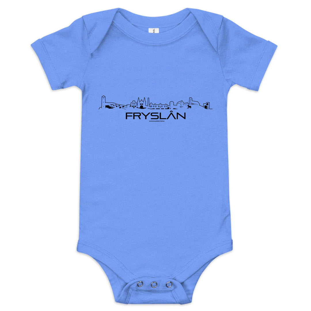 Baby Rompertje Fryslan uniek cadeau voor baby geboren in Fryslan geschenk van WoodWideCities