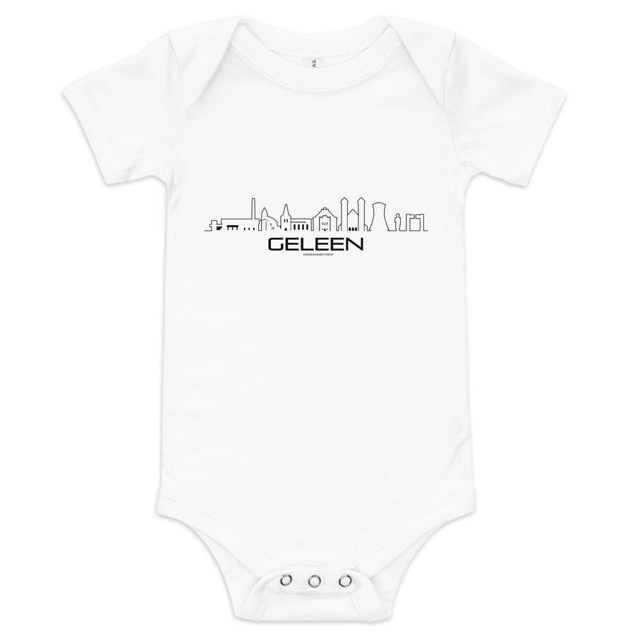 Baby Rompertje Geleen White 3-6m houten cadeau decoratie relatiegeschenk van WoodWideCities